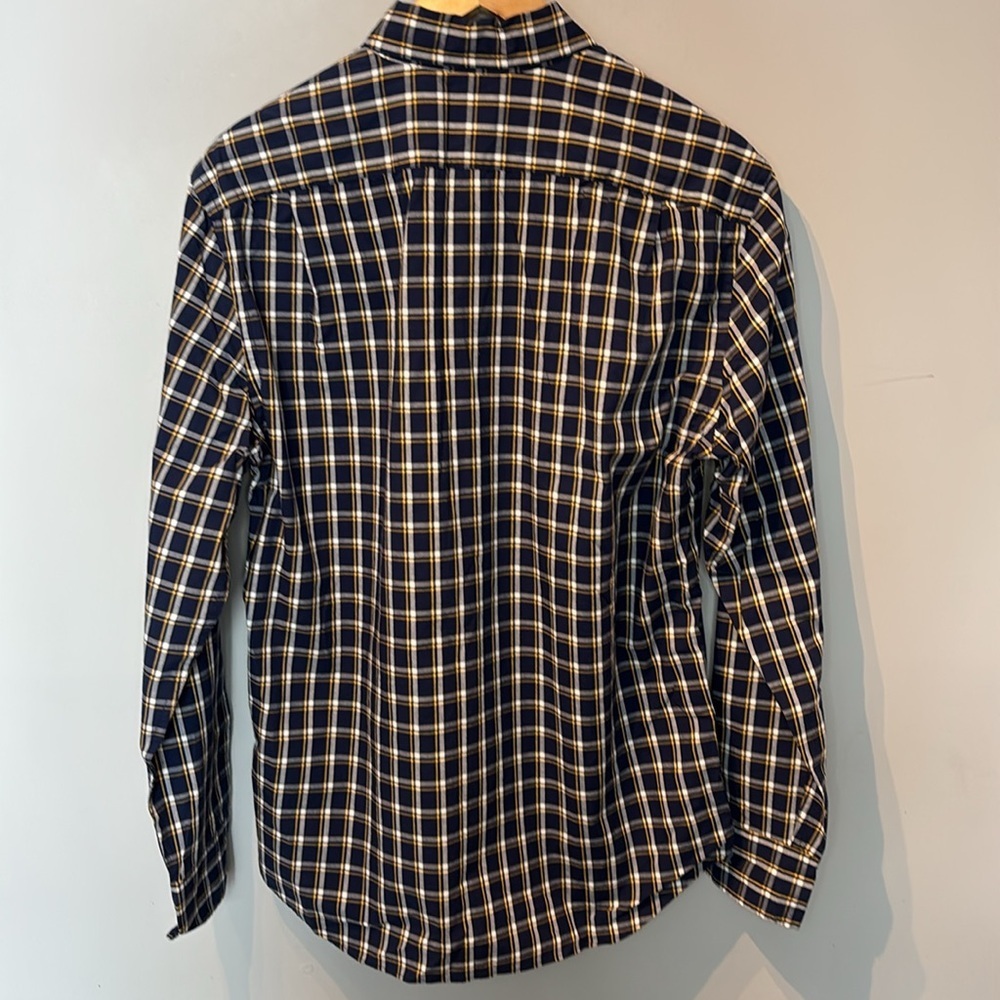 NWT J Crew Flex Navy Plaid Cotton Button Down Shirt - Picture 3 of 7